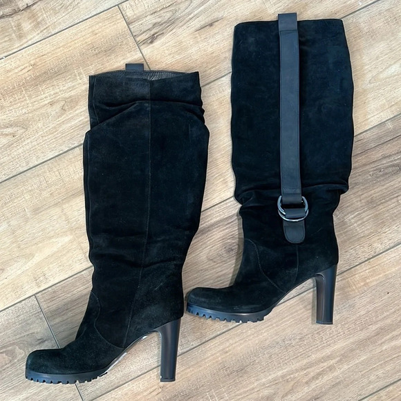 Tapeet - lug sole, suede knee high boots, buckle detail, 37 - Picture 9 of 14